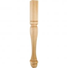 Hardware Resources P13-3.5-WB - 3-1/2'' W x 3-1/2'' D x 35-1/2'' H White Birch Footed Square Post