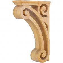 Hardware Resources COR2-2RW - 3'' W x 9-3/8'' D x 14'' H Rubberwood Open Space Corbel