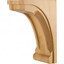 Hardware Resources COR41-3-RW - 5'' W x 8'' D x 12'' H Rubberwood Scooped Corbel