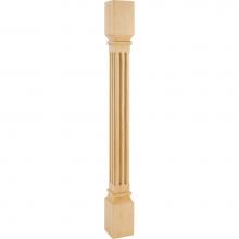 Hardware Resources P27-3.5-WB - 3-1/2'' W x 3-1/2'' D x 35-1/2'' H White Birch Fluted Post