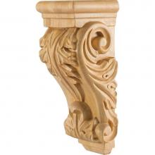Hardware Resources CORD-ALD - 4-7/8'' W x 4-1/2'' D x 12'' H Alder Acanthus Corbel