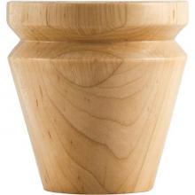 Hardware Resources BF14-3-HMP - 4'' W x 4'' D x 4'' H Hard Maple Round Grooved Tapered Bun Foot