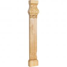 Hardware Resources LEGC-1RW - 31'' H Rubberwood Acanthus and Shell Pilaster