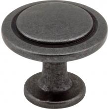 Hardware Resources 3960-DACM - 1-1/4'' Diameter Gun Metal Round Button Gatsby Cabinet Knob