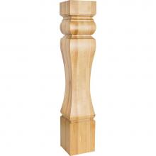 Hardware Resources P37-6.5RW - 6-1/2'' W x 6-1/2'' D x 35-1/2'' H Rubberwood Baroque Post