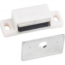 Hardware Resources 50631 - 15 lb. White Single Magnetic Catch with Zinc Strike and Screws