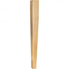 Hardware Resources P31RW - 3-1/2'' W x 3-1/2'' D x 35-1/2'' H Rubberwood Two Side Tapered Post