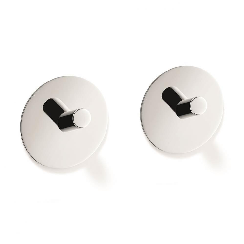 Duplo Towel Hook, Round, Self-Adhesive, Set of 2 - Chrome - ø 1.875''