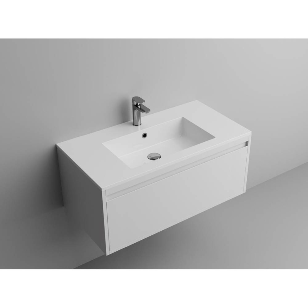 Square 36'' Vanity Sink Top - Gloss White