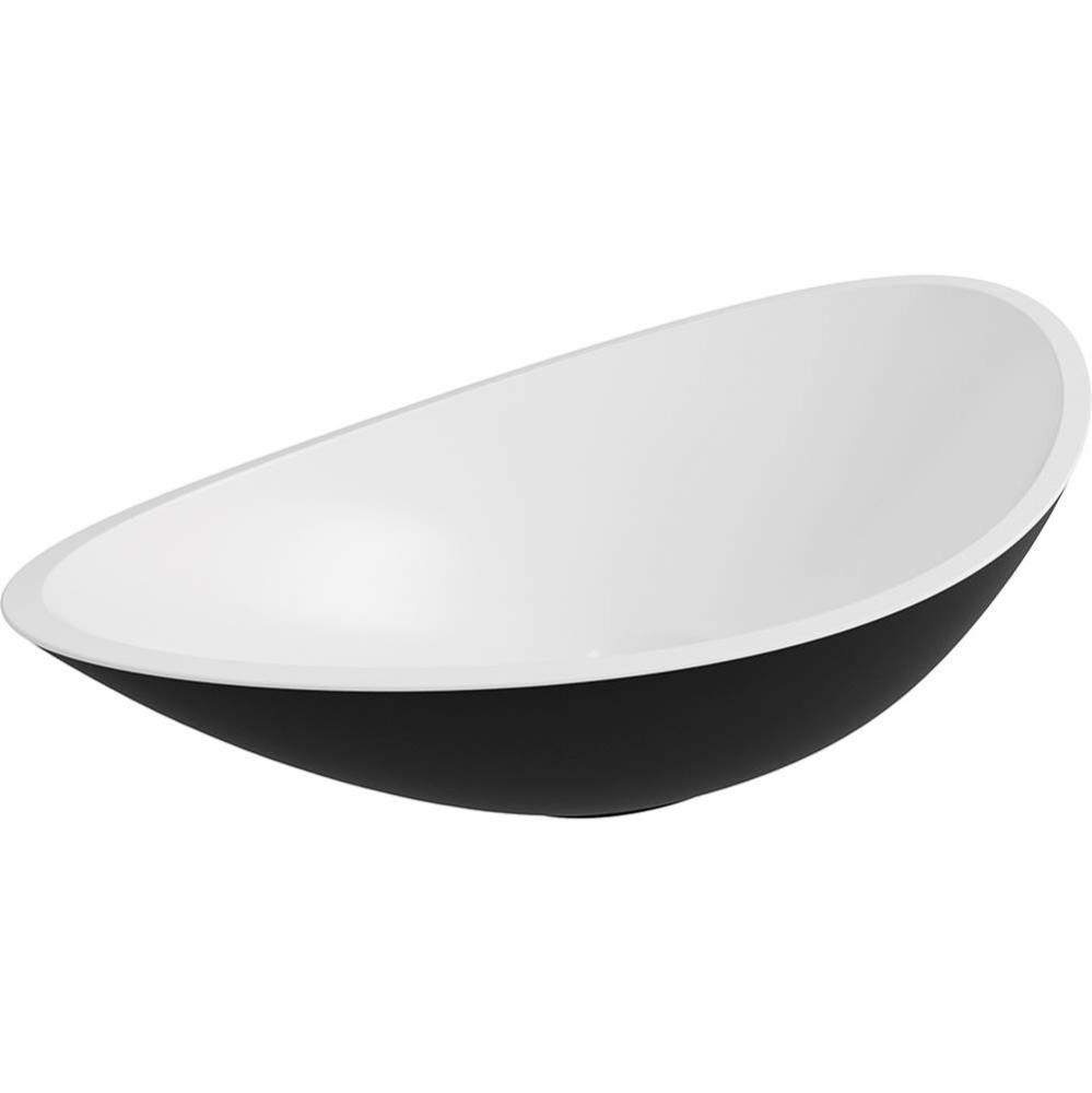 Cavalli Vessel Sink - Matte White/Matte Black