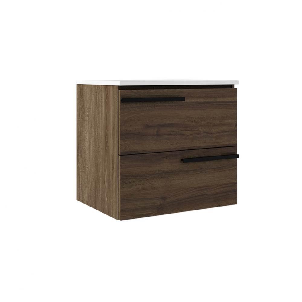 Accent 24'' Two Drawer Wall-Mounted Vanity - Dark Walnut