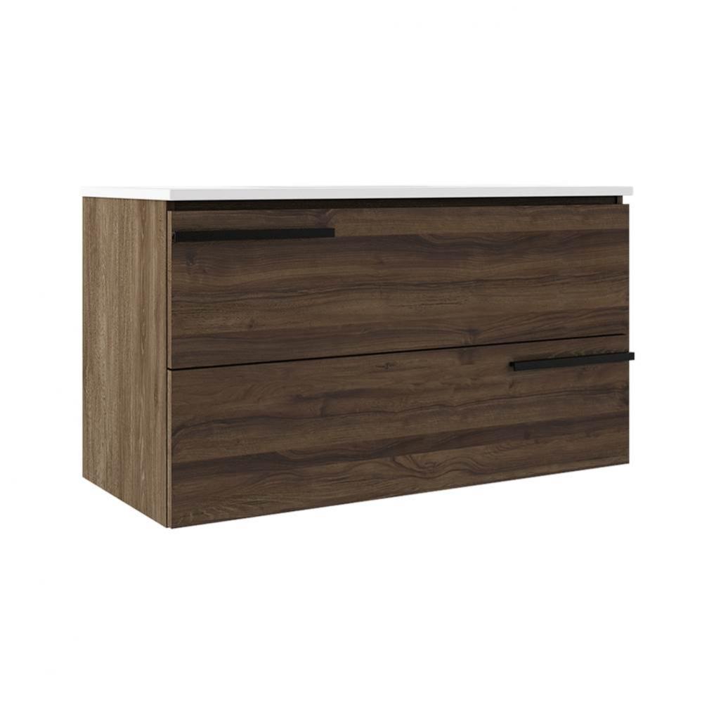 Accent 36'' Two Drawer Wall-Mounted Vanity - Dark Walnut