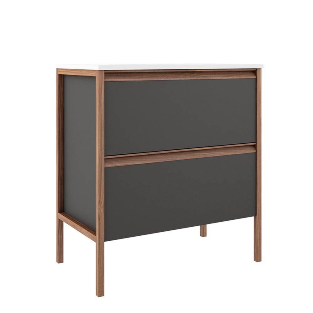 Tempo 31'' Two Drawer Freestanding Vanity - Ash Grey