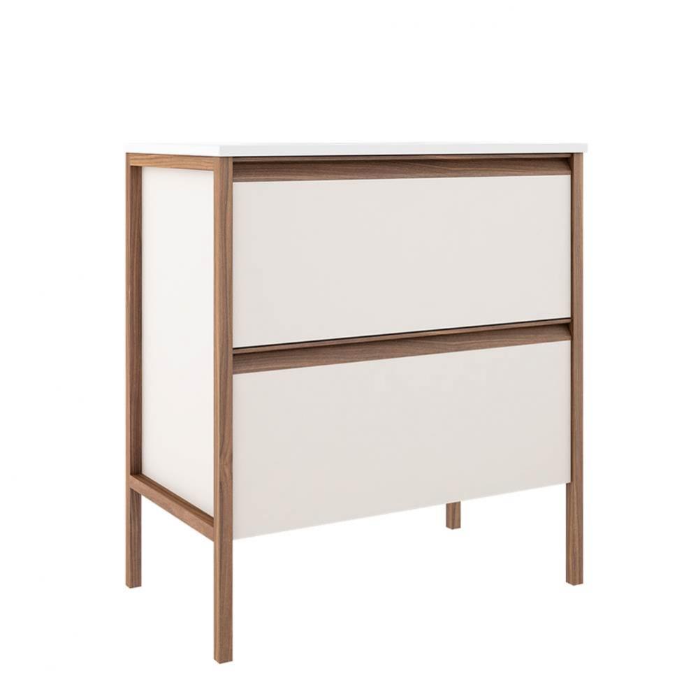 Tempo 31'' Two Drawer Freestanding Vanity - Matte White