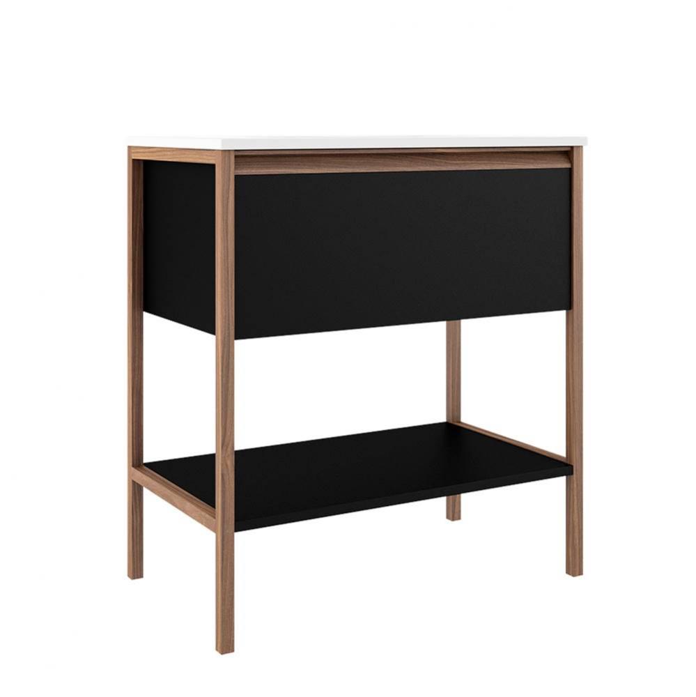Tempo 31'' One Drawer One Shelf Freestanding Vanity - Matte Black