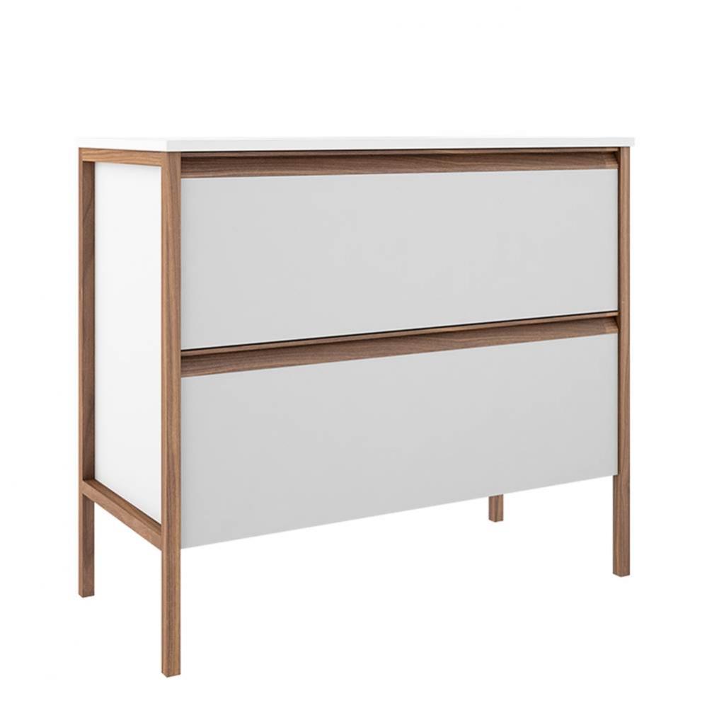 Tempo 36'' Two Drawer Freestanding Vanity - Matte White