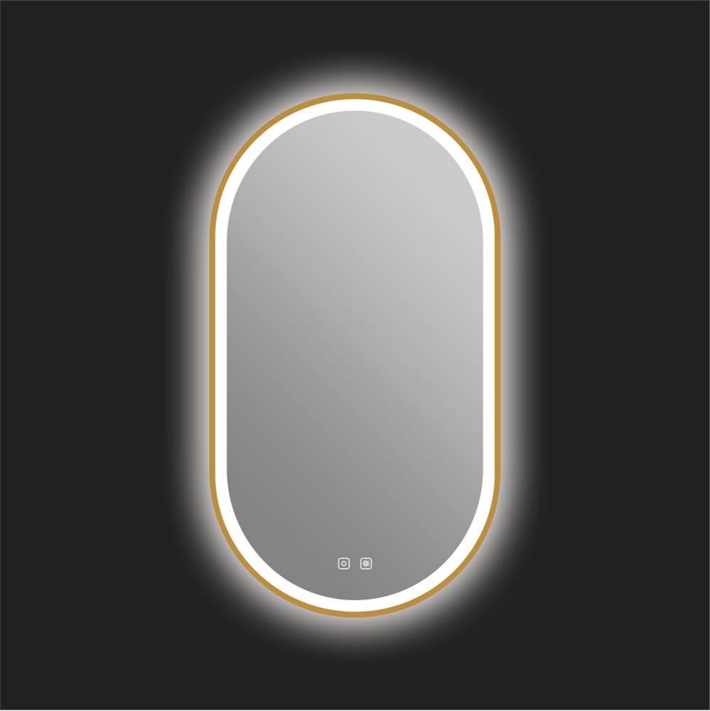 Kiara 20'' x 36'' LED Mirror - Brushed Gold