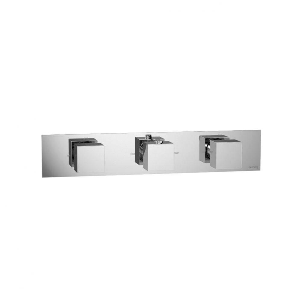 3/4'' Horizontal Thermostatic Valve with 2 Volume Controls &  Trim