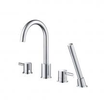 Isenberg 100.2400BN - 4 Hole Deck Mounted Roman Tub Faucet With Hand Shower