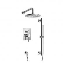 Isenberg 100.3350CP - Two Output Shower Set With Shower Head, Hand Held And Slide Bar