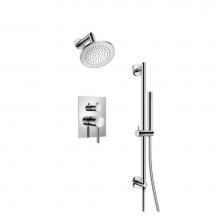 Isenberg 100.3400CP - Two Output Shower Set With Shower Head, Hand Held And Slide Bar