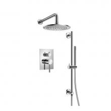 Isenberg 100.3450CP - Two Output Shower Set With Shower Head, Hand Held And Slide Bar