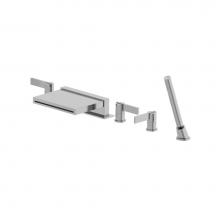 Isenberg 145.2420CFCP - Five Hole Deck Mounted Cascade Flow Roman Tub Faucet With Hand Shower