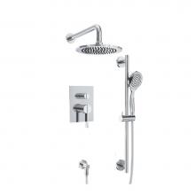 Isenberg 145.3350CP - Two Output Shower Set With Shower Head, Hand Held And Slide Bar