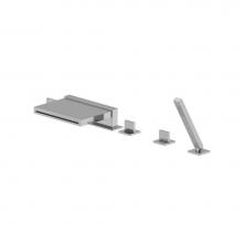 Isenberg 160.2420CFCP - Five Hole Deck Mounted Cascade Flow Roman Tub Faucet With Hand Shower