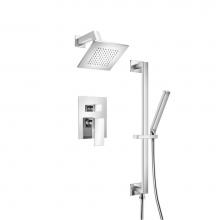 Isenberg 160.3400CP - Two Output Shower Set With Shower Head, Hand Held And Slide Bar