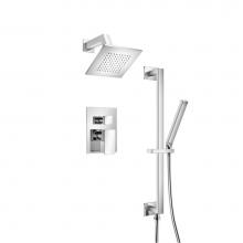 Isenberg 196.3400CP - Two Output Shower Set With Shower Head, Hand Held And Slide Bar
