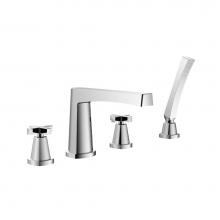 Isenberg 240.2400CP - 4 Hole Deck Mounted Roman Tub Faucet With Hand Shower - 3/4 Inch