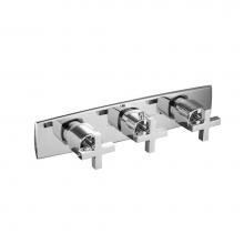 Isenberg 240.2715CP - 3/4'' Horizontal Thermostatic Valve with 2 Volume Controls &  Trim