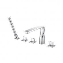 Isenberg 260.2420CP - Five Hole Deck Mounted Roman Tub Faucet With Hand Shower