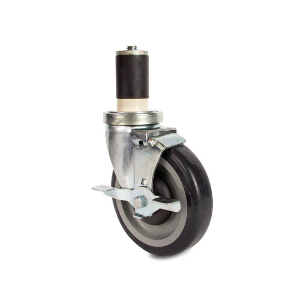 CASTERS 5'' (4) LOCKING HD RND 1-5/8