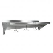 John Boos BHS1236PR - 36X12 SS WALL SHF W/SS POT RACK