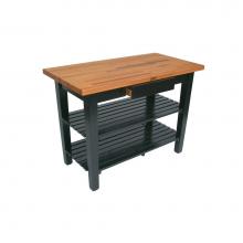 John Boos OC4825C-D-2S-BK - OAK C TBL 48X25X1-1/2 W/FJ-CAS-DWR