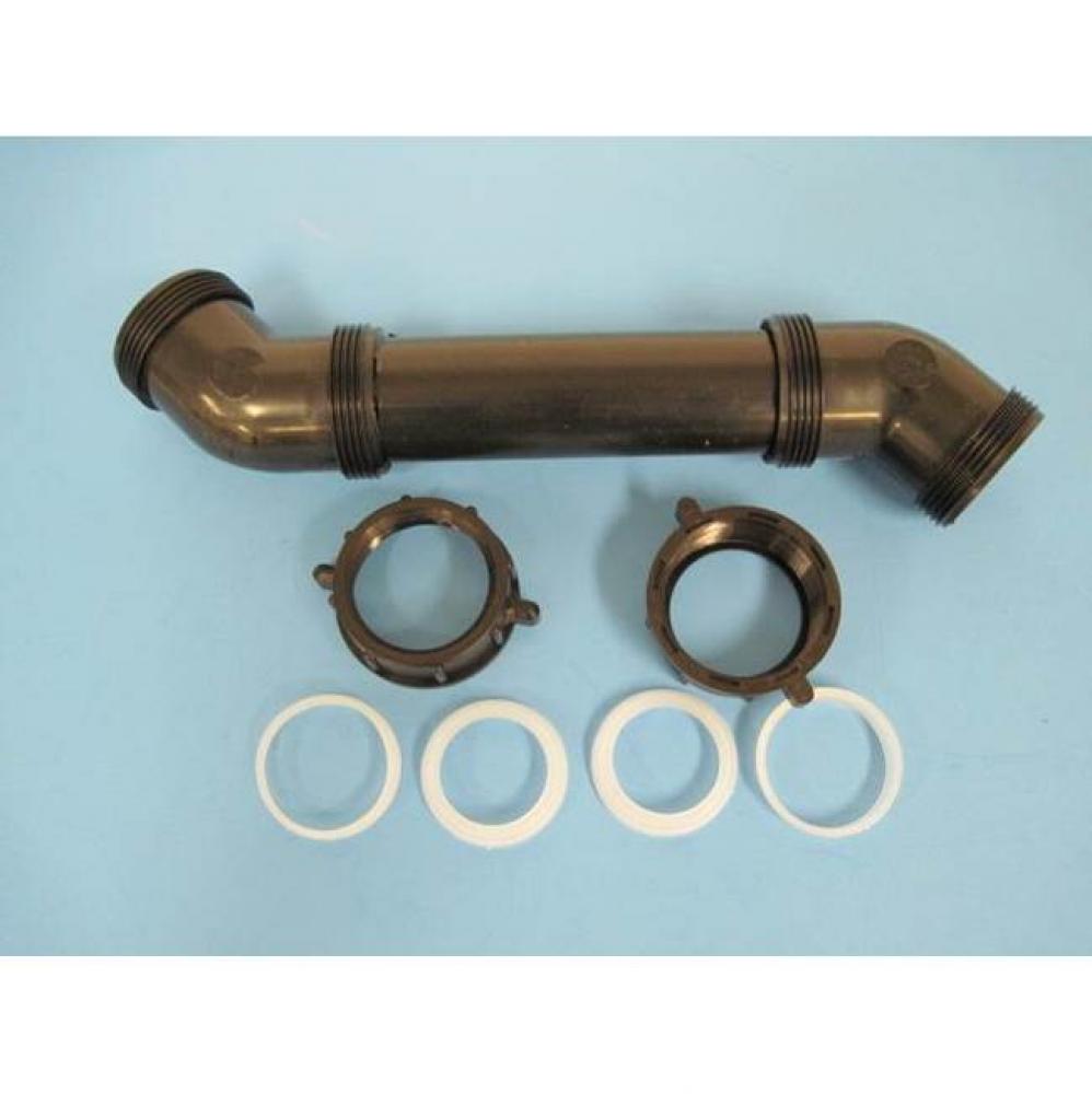 1-1/2'' Double Offset Slip Joint Connections Black ABS