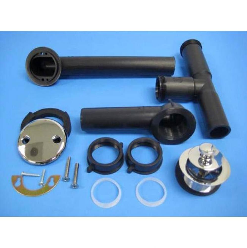 Tubular Bathwaste Lift & Turn CP Black PP, bagged