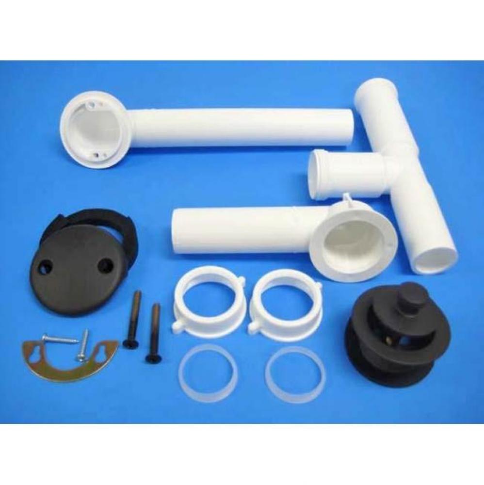 Tubular Bathwaste Lift & Turn Oil Rubbed Bronze White PP, boxed