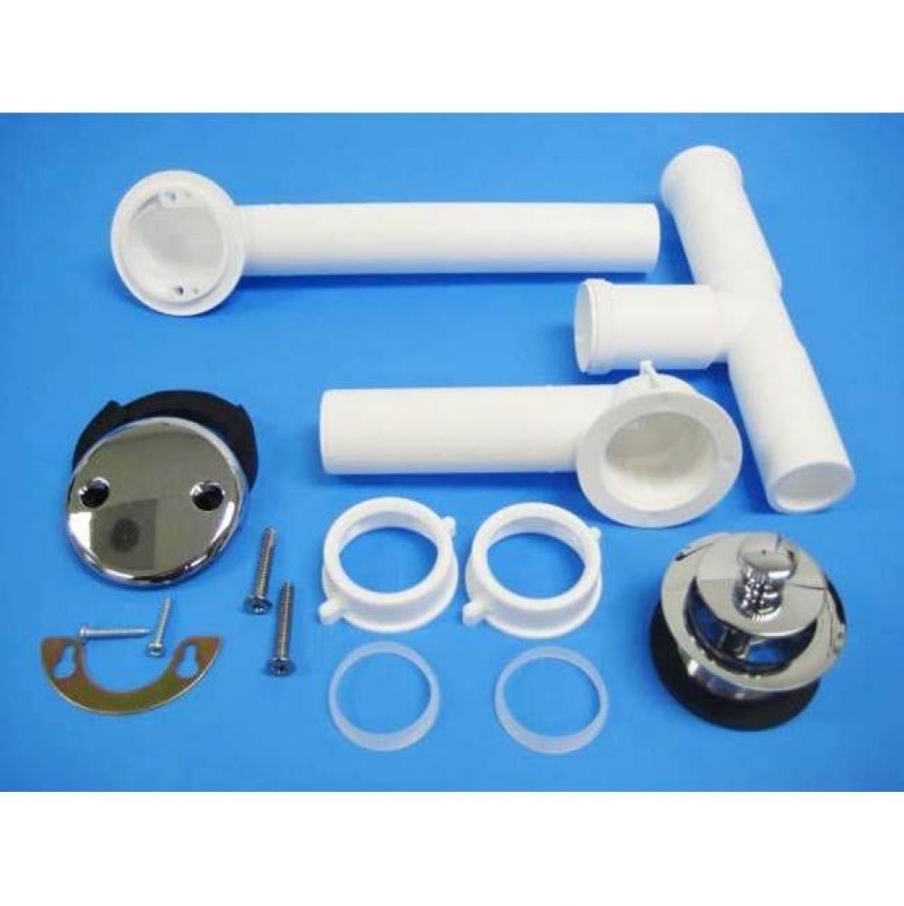 Tubular Bathwaste Lift & Turn White Trim White PP, bagged