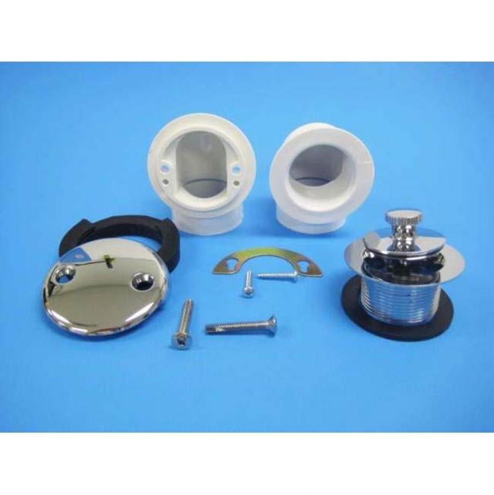 Half Kit Sch 40 PVC Lift & Turn CP 3/8'' stem brass deep strainer, bagged