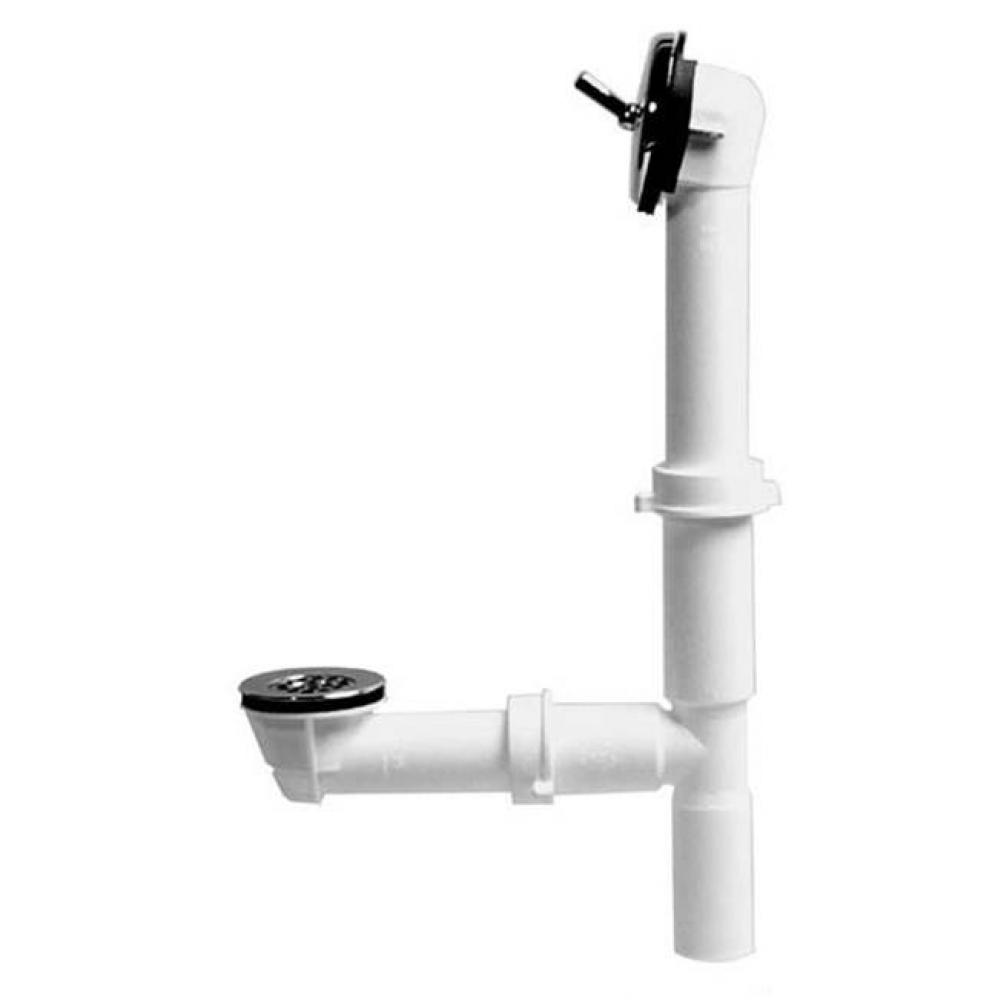 Trip Lever White PP CP 1-1/2'' deep body strainer, boxed