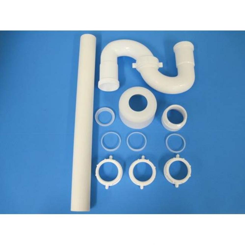 1-1/2'' S-Trap White PP with Marvel Adapter and Box Flange, boxed