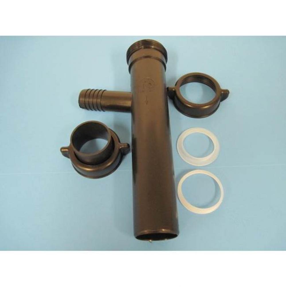 1-1/2'' x 8'' Branch Tailpiece Universal, 3/4'' Spout, Black PP