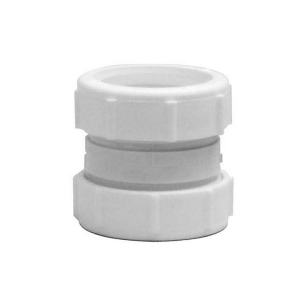 1-1/2'' Close Slip Joint Coupling White PVC