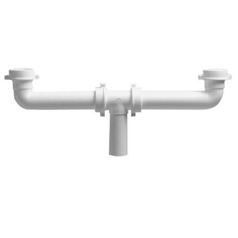 1-1/2'' x 16'' Center Outlet White PP Slip Joint, bagged