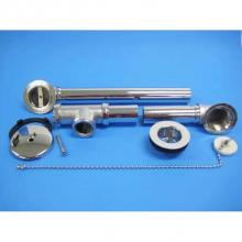 JB Products 1671A - Brass Bathwaste 1-3/8'' CP Trim 20ga CP tubes with rubber stopper