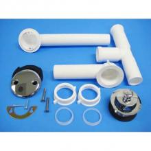 JB Products 700WPVCBG - Tubular Bathwaste Lift & Turn White Trim White PP, bagged
