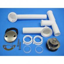 JB Products 700PVCSNBG - Tubular Bathwaste Lift & Turn Brushed Nickel White PP, bagged